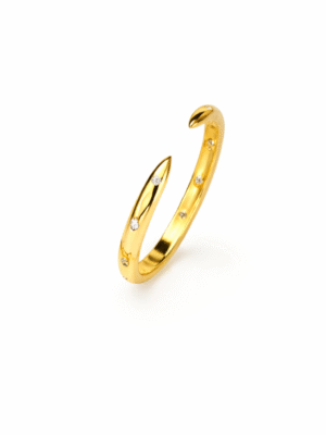 The Naa'm Lewru 14K Solid Gold Diamond Adjustable Open Ring