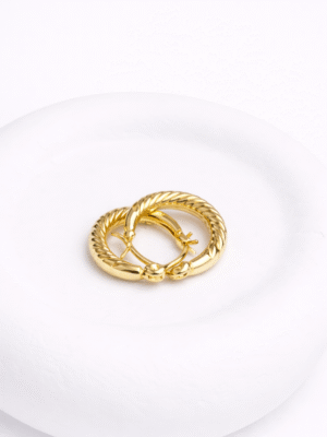 The Naa’m Pulaar 14K Solid Gold Baby Twist Huggies
