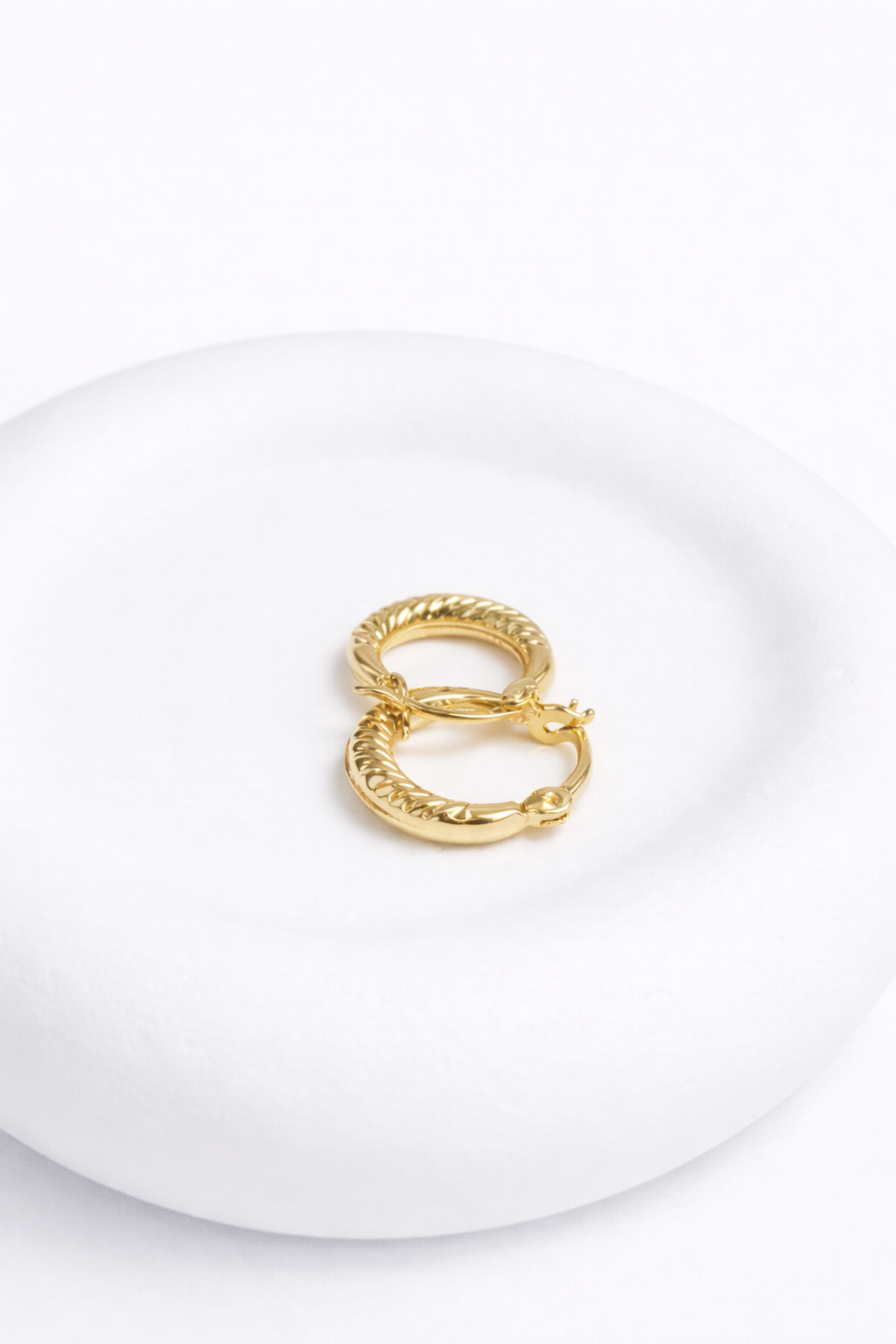 The Naa’m Pulaar 14K Solid Gold Baby Twist Huggies - Image 4